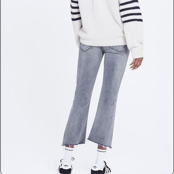 Mother Insider Crop Jean Step Fray Jean Huntress Grey Sz 28 NEW - Picture 2 of 14